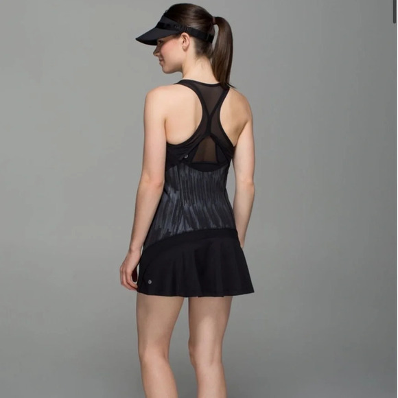 Lululemon Ace Dress Black Scratch Match Black Multi Casual Women’s Activewear - Picture 3 of 11